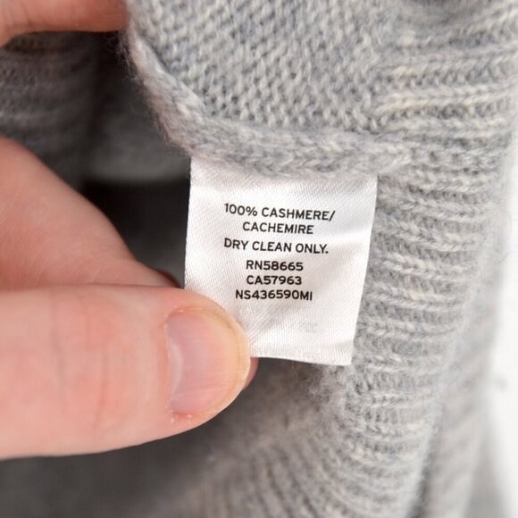 Nordstrom Signature Cashmere Turtleneck Sweater Color Block Blue Grey Women's M - Picture 5 of 6